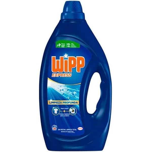 Detergente gel azul WIPP, garrafa 28 dosis - 28 ud - Imagen del producto en Findit