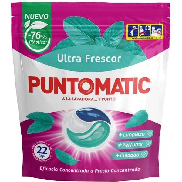 Detergente en cápsulas frescor PUNTOMATIC, bolsa 22 dosis - 22 ud - Imagen del producto en Findit