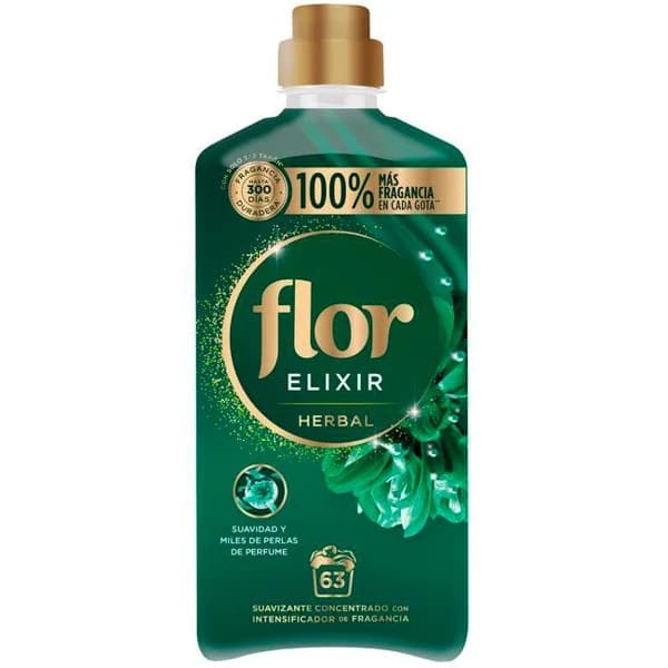 Suavizante FLOR ELIXIR HEBAL, botella 63 dosis - 63 ud - Imagen del producto en Findit