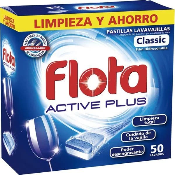 Lavavajillas máquina pastillas active FLOTA, maleta 50 dosis - 50 ud - Imagen del producto en Findit