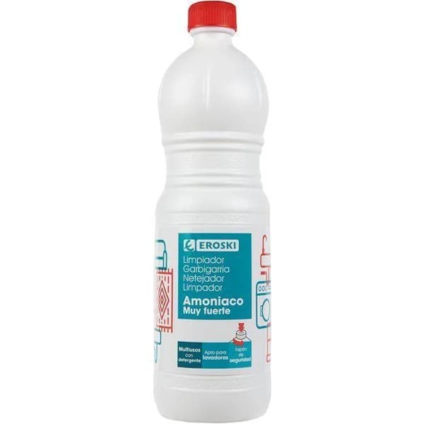 Amoniaco con detergente perfumado EROSKI, botella 1,5 litros - 1.5 l - Imagen del producto en Findit