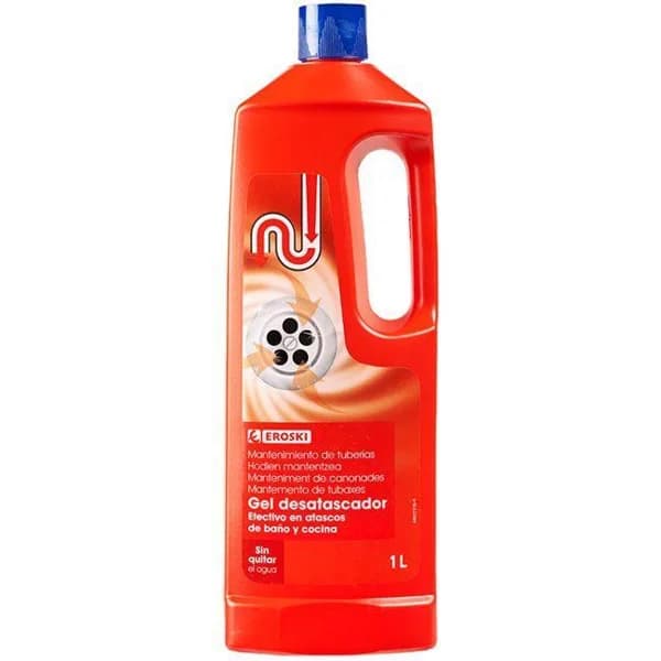 Desatascador líquido EROSKI, garrafa 1 litro - 1 l - Imagen del producto en Findit