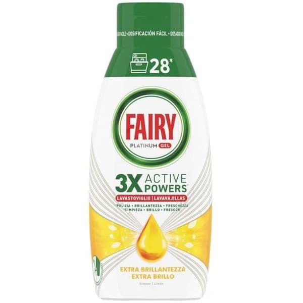 Lavavajillas máquina gel limón FAIRY, botella 28 dosis - 28 ud - Imagen del producto en Findit