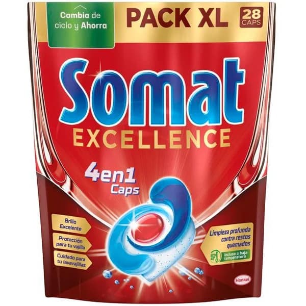 Lavavajillas maquina Excel SOMAT, botella 28 dosis - 28 ud - Imagen del producto en Findit