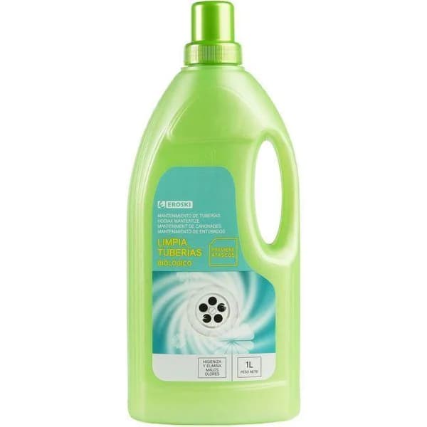 Limpia tuberías enzimático EROSKI, garrafa 1 litro - 1 l - Imagen del producto en Findit