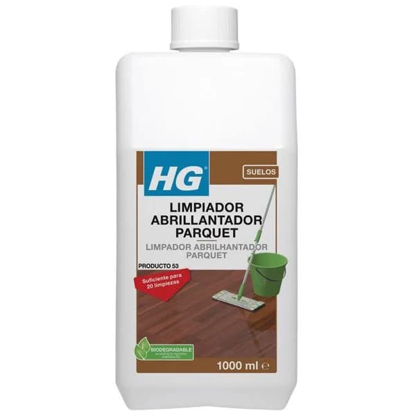Limpiador abrillantador uso diario parquet HG, botella 1 litro - 1 l - Imagen del producto en Findit