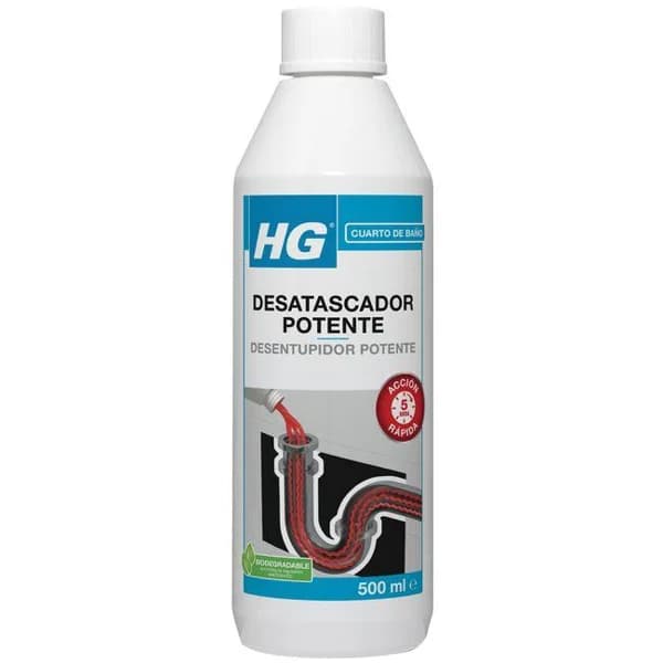 Desatascador potente liquido HG, botella 500 ml - 0.5 l - Imagen del producto en Findit