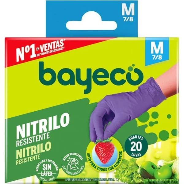 Guantes de nitrilo Talla M BAYECO, caja 20 uds - 20 ud - Imagen del producto en Findit