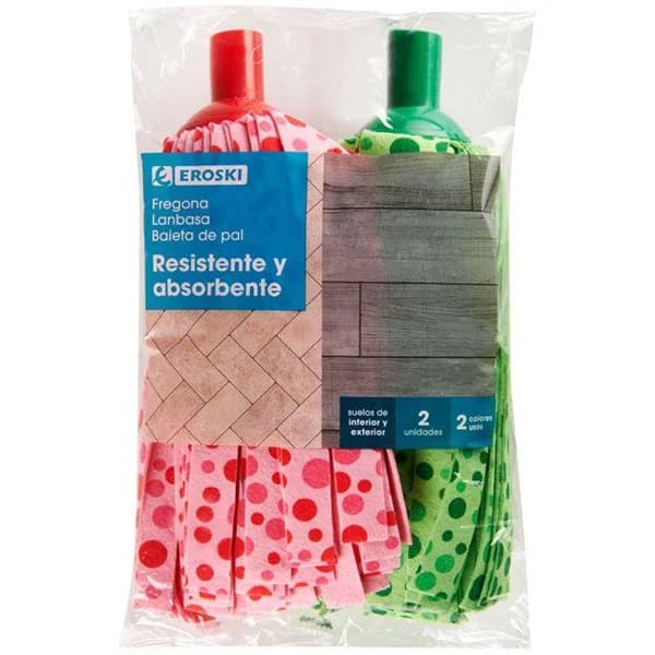 Recambio de fregona de colores EROSKI, pack 2 unid. - 1 ud - Imagen del producto en Findit