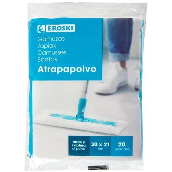 Mopa atrapapolvo EROSKI, recambio 20 uds - 20 ud - Imagen del producto en Findit