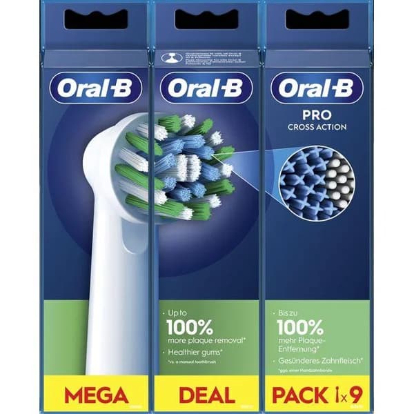 Recambio cepilloeEléctrico Cross Action ORAL-B, 9 uds - 1 ud - Imagen del producto en Findit