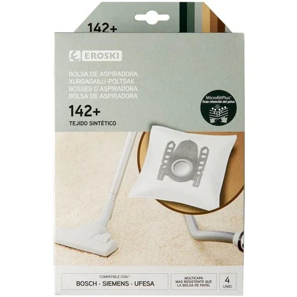 Bolsa de aspirador 142+ EROSKI, pack 4 uds - 1 ud - Imagen del producto en Findit