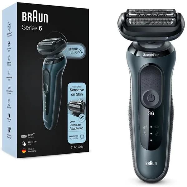 Afeitadora Series 6 61-N1000s Sensoflex BRAUN - 1 ud - Imagen del producto en Findit