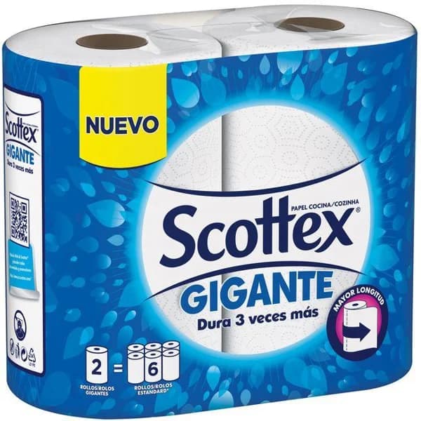 Papel de cocina gigante SCOTTEX, paquete 2 rollos - 2 ud - Imagen del producto en Findit