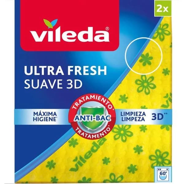 Bayeta suave antibacterias 37x40 cm VILEDA, pack 2 uds - 2 ud - Imagen del producto en Findit
