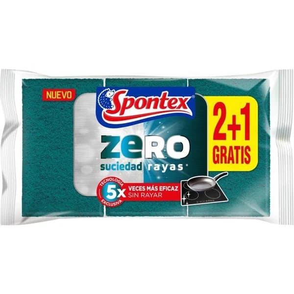 Estropajo zero suciedad SPONTEX, pack 3 uds - 3 ud - Imagen del producto en Findit