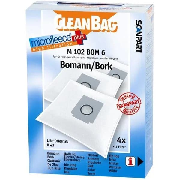 Bosa de aspirador M102 Bom6 CLEANBAG, pack 4 uds - 1 ud - Imagen del producto en Findit