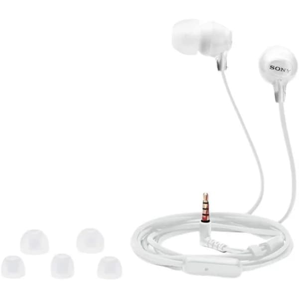 Auriculares de botón blancos con micrófono MDR-EX15AP/W SONY - 15 ud - Imagen del producto en Findit
