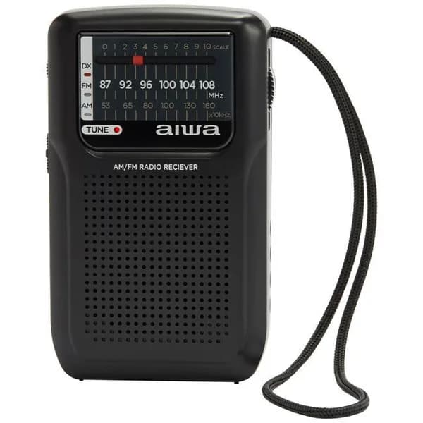 Radio portátil con auriculares negra, a pilas, RS-33 AIWA - 1 ud - Imagen del producto en Findit