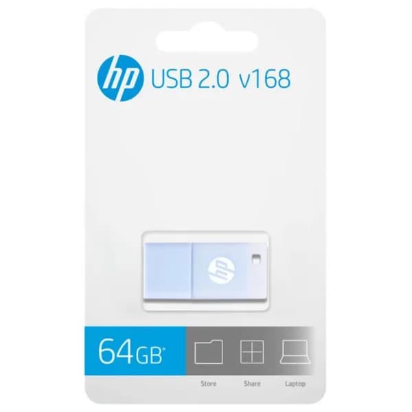 Memoria usb 2.0, v168 blue, 64gb, HP - 1 ud - Imagen del producto en Findit