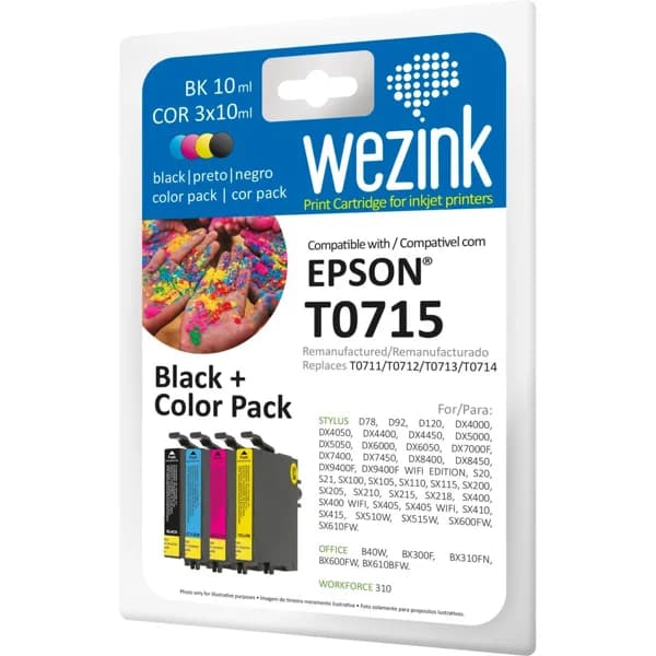 Cartucho tinta 4 colores compatible con Epson T0715 WEZINK, 4uds - 4 ud - Imagen del producto en Findit