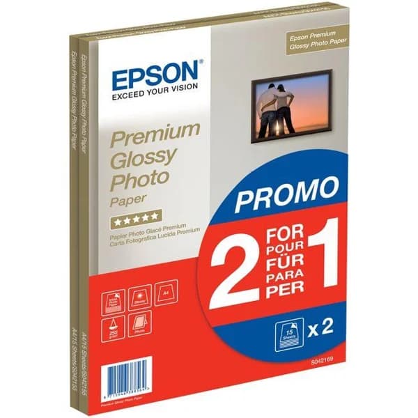 Papel foto satinado 2x15 hojas, A4, S042155 EPSON, 1 ud - 1 ud - Imagen del producto en Findit