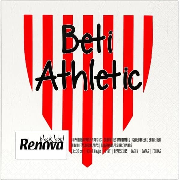 Servilleta Athletic Club de Bilbao RENOVA, paquete 20 uds - 20 ud - Imagen del producto en Findit