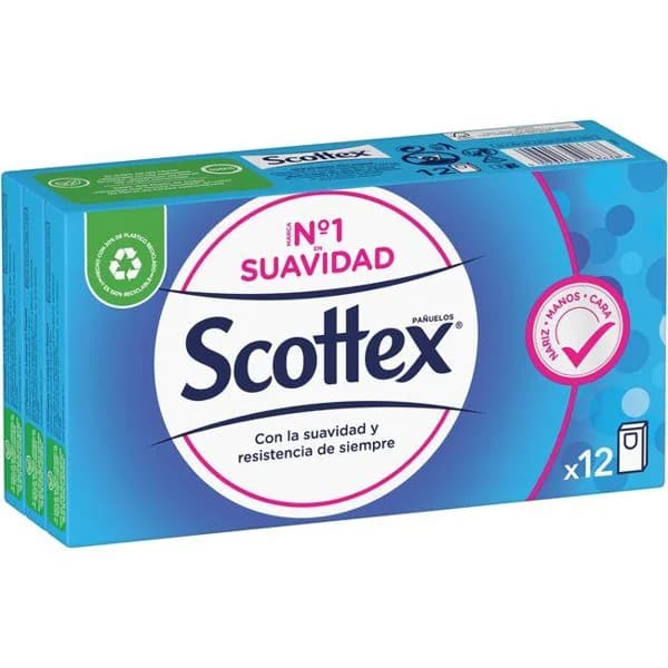 Pañuelo de papel SCOTTEX, paquete 12 uds - 1 ud - Imagen del producto en Findit