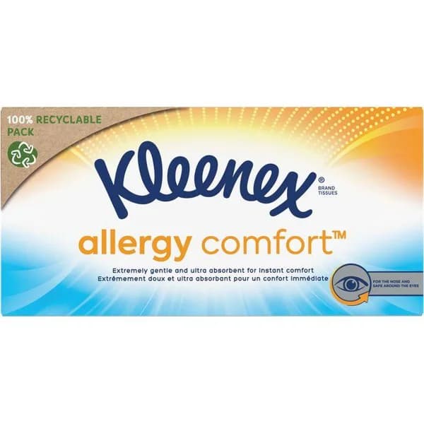 Pañuelo facial Allergy KLEENEX, caja 56 uds - 56 ud - Imagen del producto en Findit