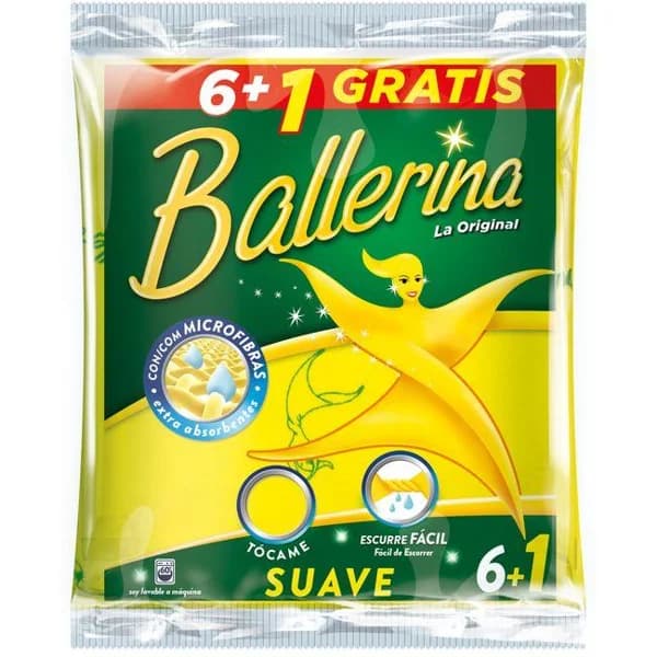 Bayeta amarilla BALLERINA, pack 6+1 ud - 1 ud - Imagen del producto en Findit