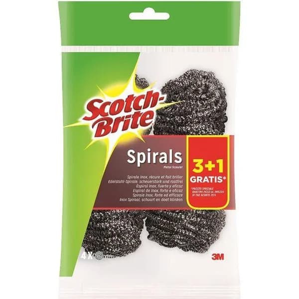 Estropajo inox spirals SCOTCH-BRITE, pack 3+1 uds - 1 ud - Imagen del producto en Findit