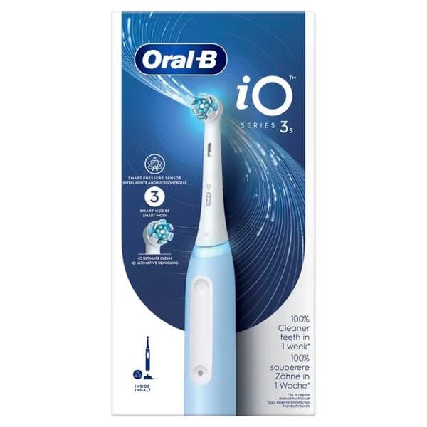 Cepillo dental eléctrico azul, iO3s Ice Blue ORAL B - 1 ud - Imagen del producto en Findit