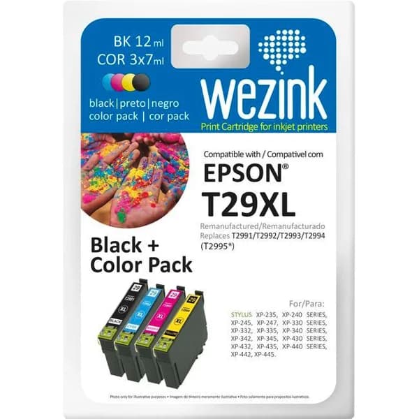 Pack cartuchos tinta, 4 colores, compatible Epson T29 XL, 1 ud - 1 ud - Imagen del producto en Findit