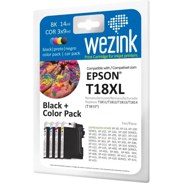 Cartucho tinta 4 colores compatible con Epson T18XL WEZINK, 4uds - 4 ud - Imagen del producto en Findit