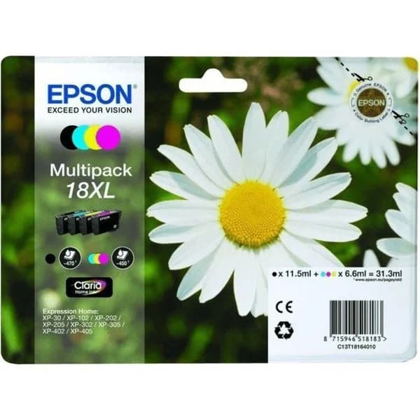 Pack cartuchos de tinta original, 4 colores T1806 XL EPSON, 1 ud - 1 ud - Imagen del producto en Findit