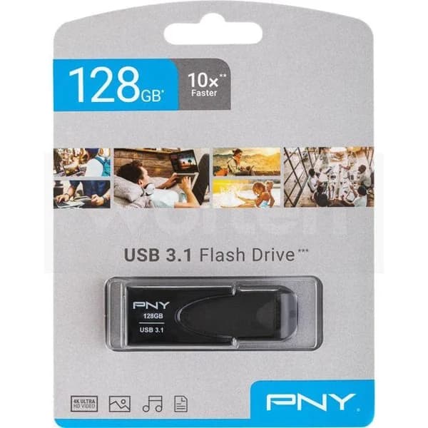 Pendrive negro USB 3.1 de 128 GB Attache 4 PNY - 1 ud - Imagen del producto en Findit
