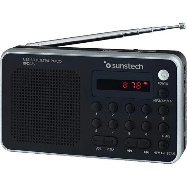 Radio portátil digital negra RPDS32SL SUNSTECH - 1 ud - Imagen del producto en Findit