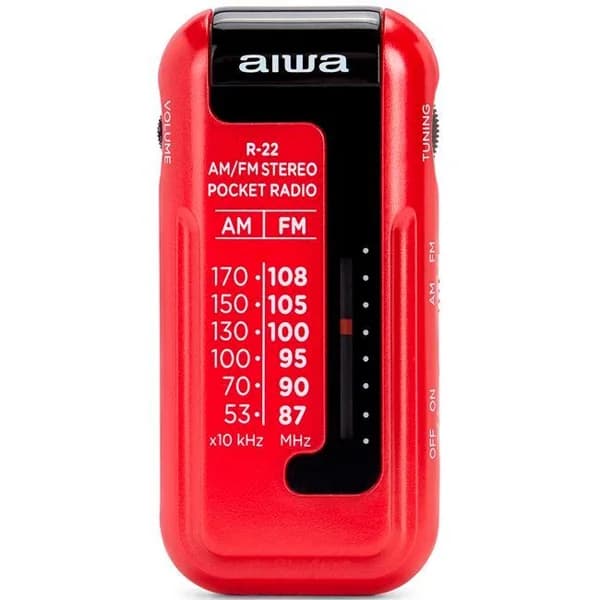 Radio portátil con auriculares roja, a pilas, R-22RD AIWA - 1 ud - Imagen del producto en Findit