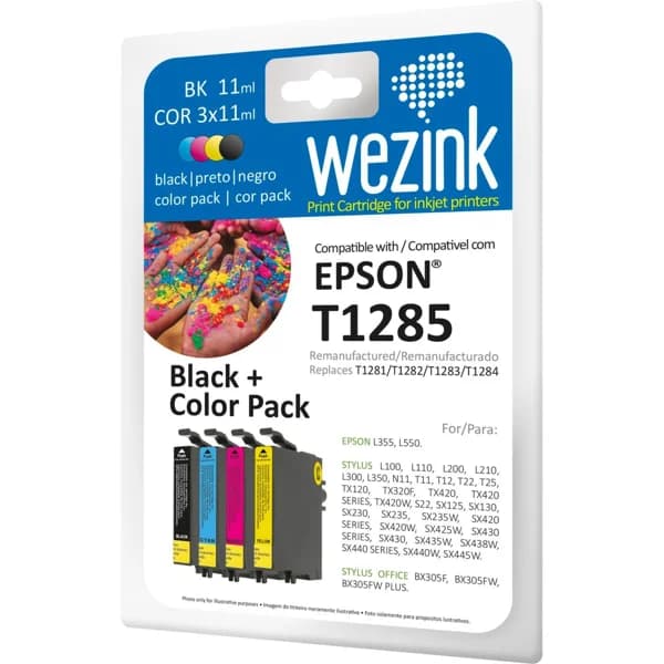 Cartucho tinta 4 colores compatible con Epson T1285 WEZINK, 4uds - 4 ud - Imagen del producto en Findit