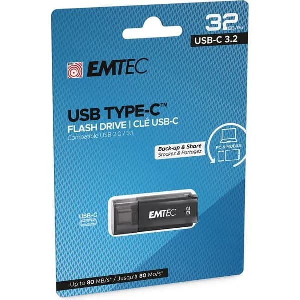 Pendrive negro USB 3.2 de 32 GB, D400 EMTEC - 1 ud - Imagen del producto en Findit