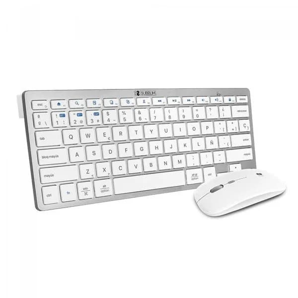 Pack teclado + raton inalambrico, silver, compact SUBBLIM - 1 ud - Imagen del producto en Findit