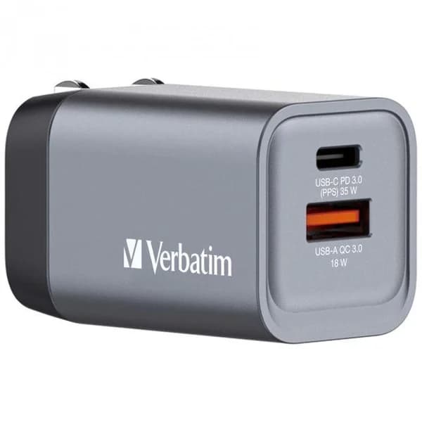 Cargador de red universal negro, USB Type-C 35W y Type A 18W, GNC-35 VERBATIM - 1 ud - Imagen del producto en Findit