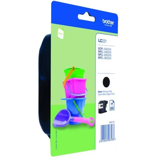 Cartucho de tinta original negro, LC-221 BROTHER, 1 ud - 1 ud - Imagen del producto en Findit