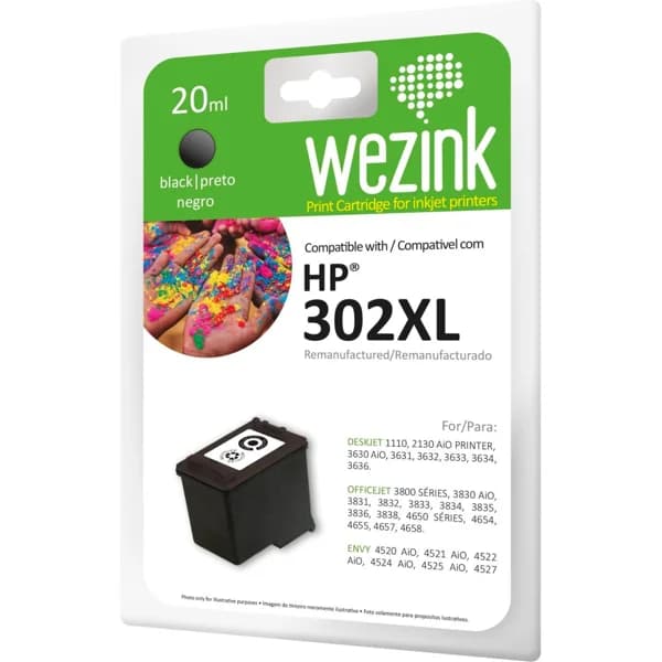 Cartucho de tinta negro compatible con HP 302XL WEZINK, 1 ud - 1 ud - Imagen del producto en Findit