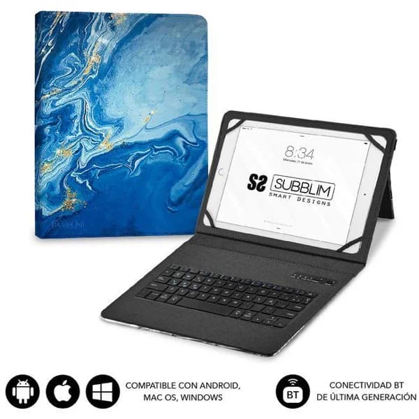 Funda mármol con teclado para tablet de 9,6 a 11" Trendy SUBBLIM - 1 ud - Imagen del producto en Findit