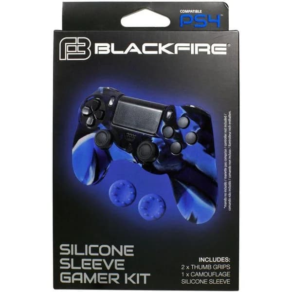 Funda silicona y 2 grips para mando PS4, rojo o azul ¿Cuál te llegará? BLACKFIRE - 1 ud - Imagen del producto en Findit