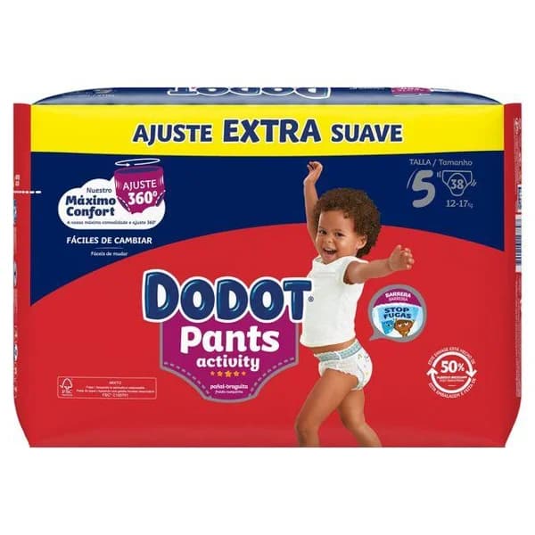Pants 12-17 kg Talla 5 DODOT ACTIVITY EXTRA, paquete 38 uds - 38 ud - Imagen del producto en Findit