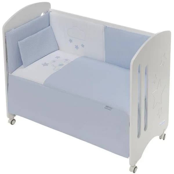 Edredón de cuna nido de abeja Azul con protector y almohada INTERBABY, 60x120 cm - 72 m - Imagen del producto en Findit