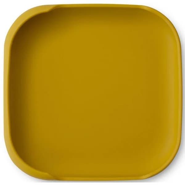 Plato cuadrado mostaza con ventosa de silicona INTERBABY, 250 ml - 0.25 l - Imagen del producto en Findit