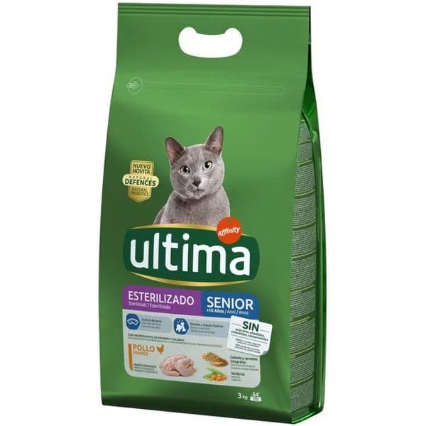 Alimento gato senior esterilizado +10 años ULTIMA, saco 3 kg - 1 ud - Imagen del producto en Findit